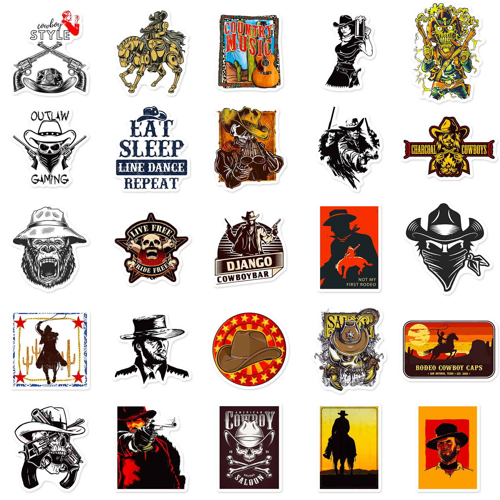 Western Cowboy Personality Graffiti Wild Stickers