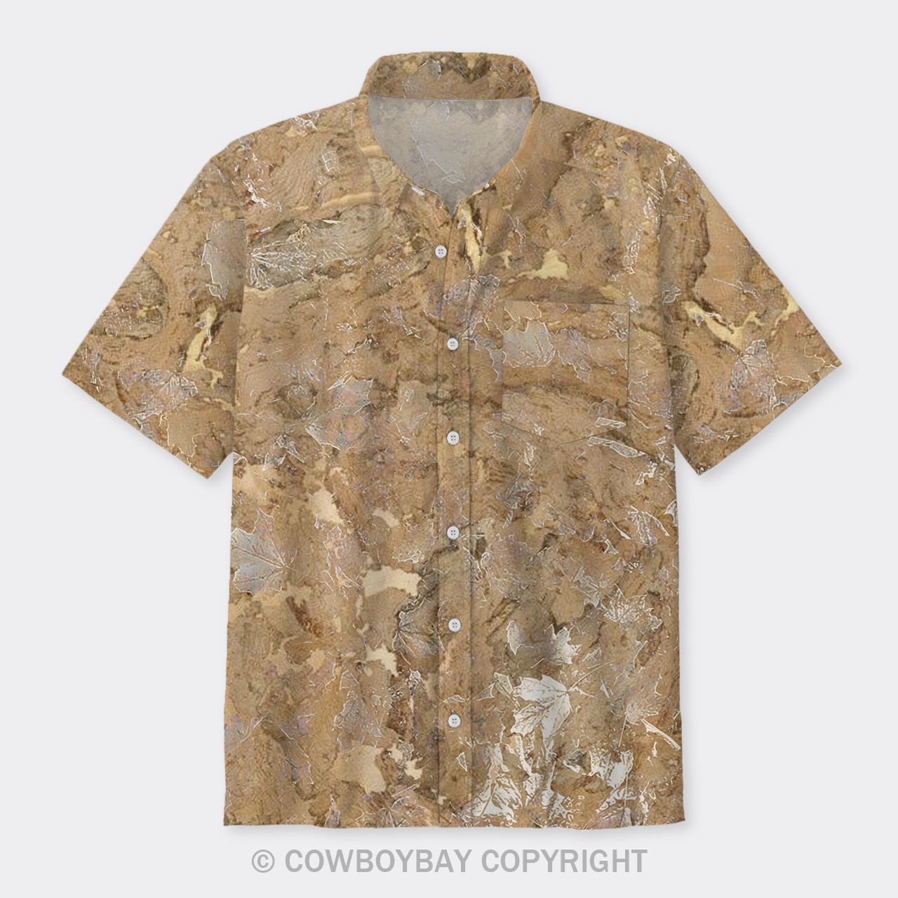 Natural Vegetation Printing Button Up Shirts