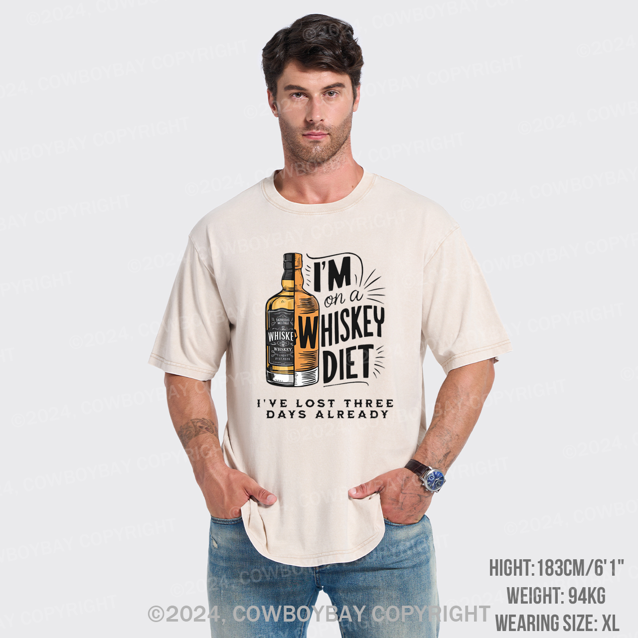 I'm On A Whiskey Diet Garment-dye Tees