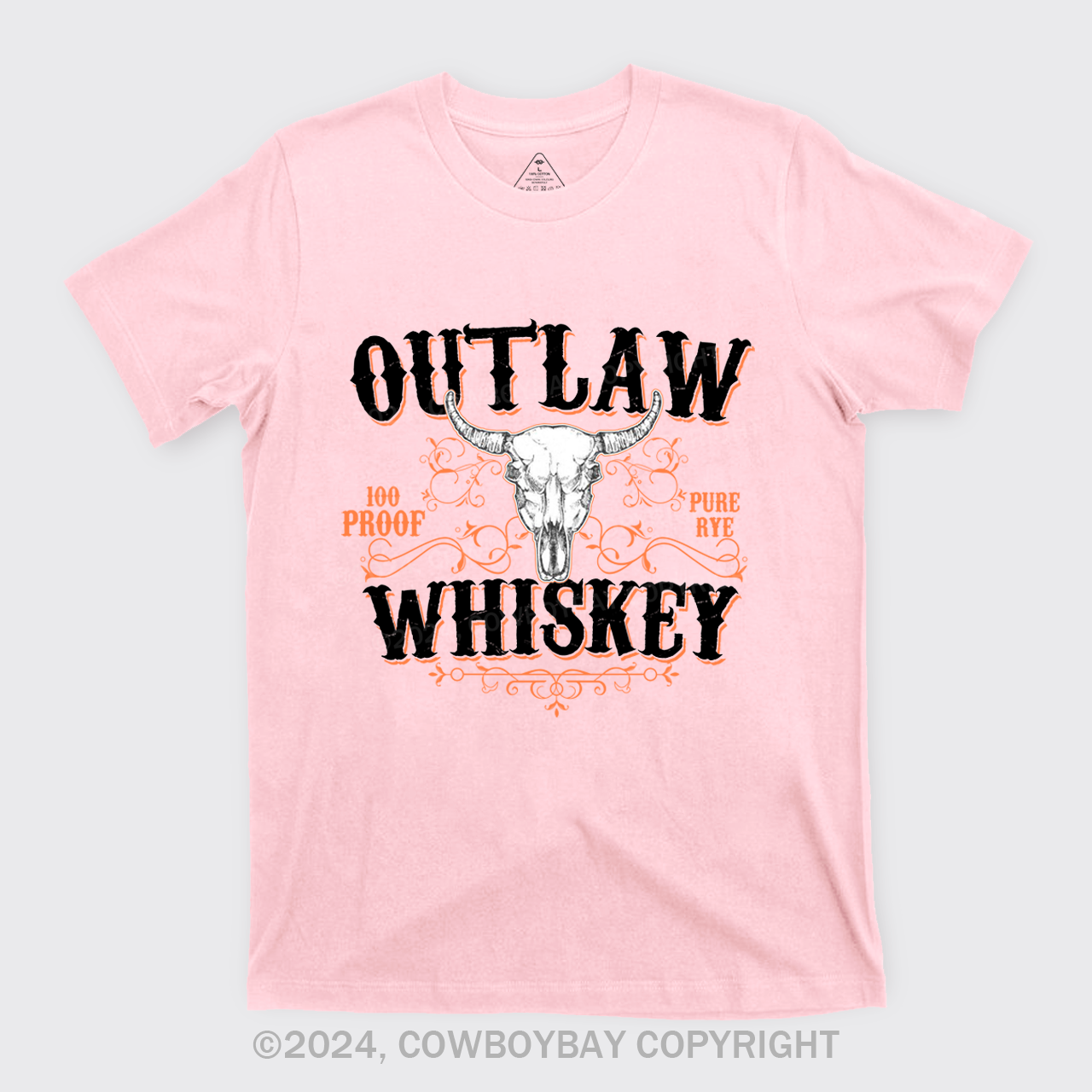 Outlaw Whiskey 100 Proof Pure Rye T-Shirts
