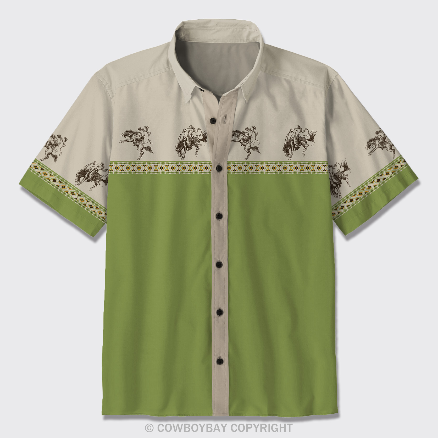 Cowboy Pattern Button Up Shirts