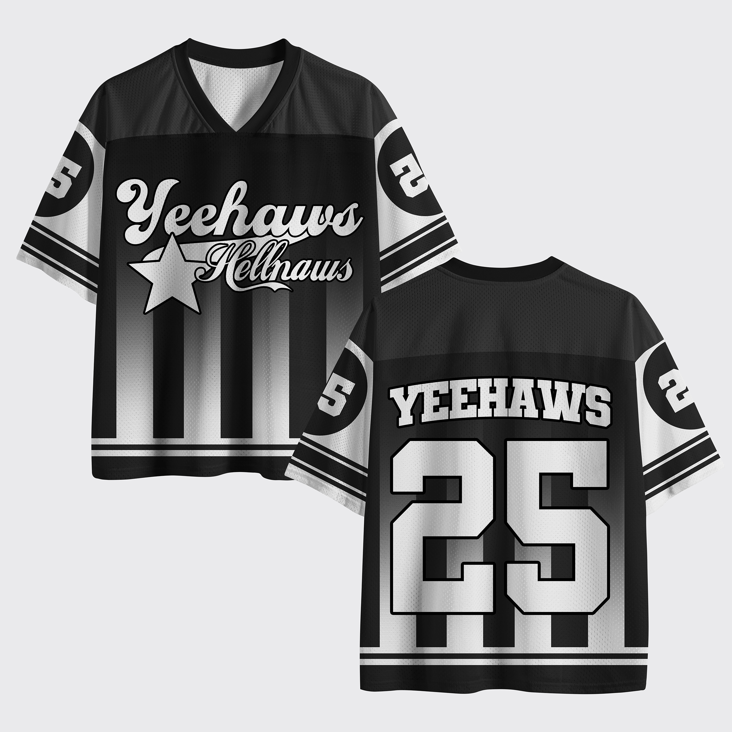 Personalized Yeehaws Star Striped Mesh Jersey