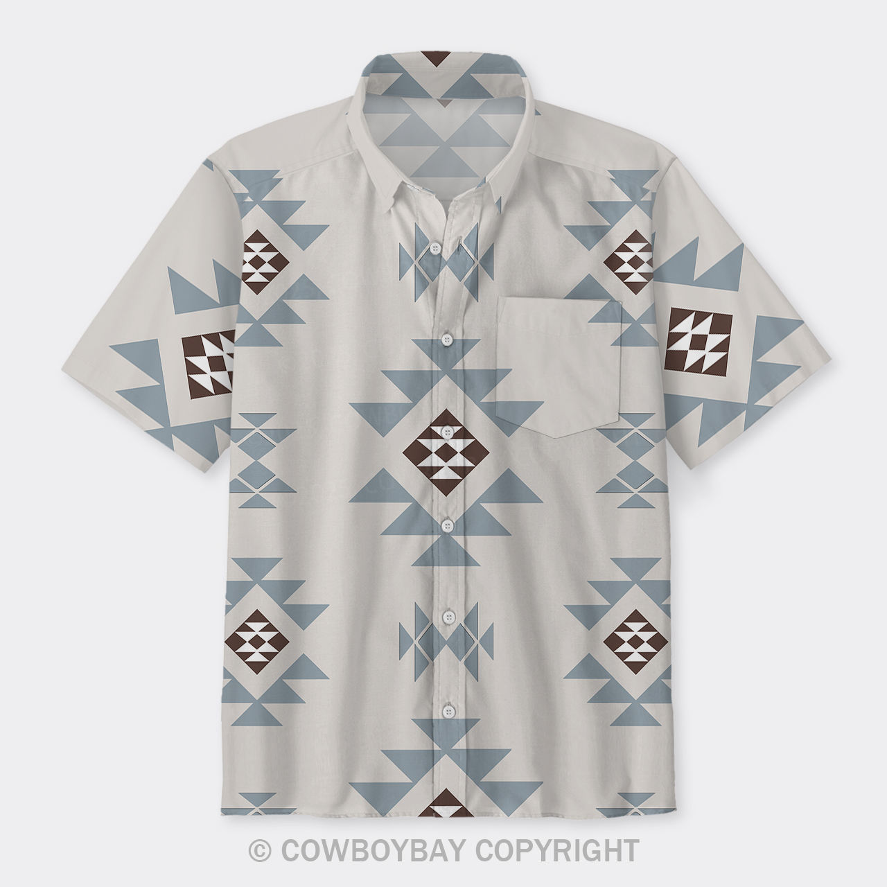Aztec Pattern Design Button Up Shirts_3