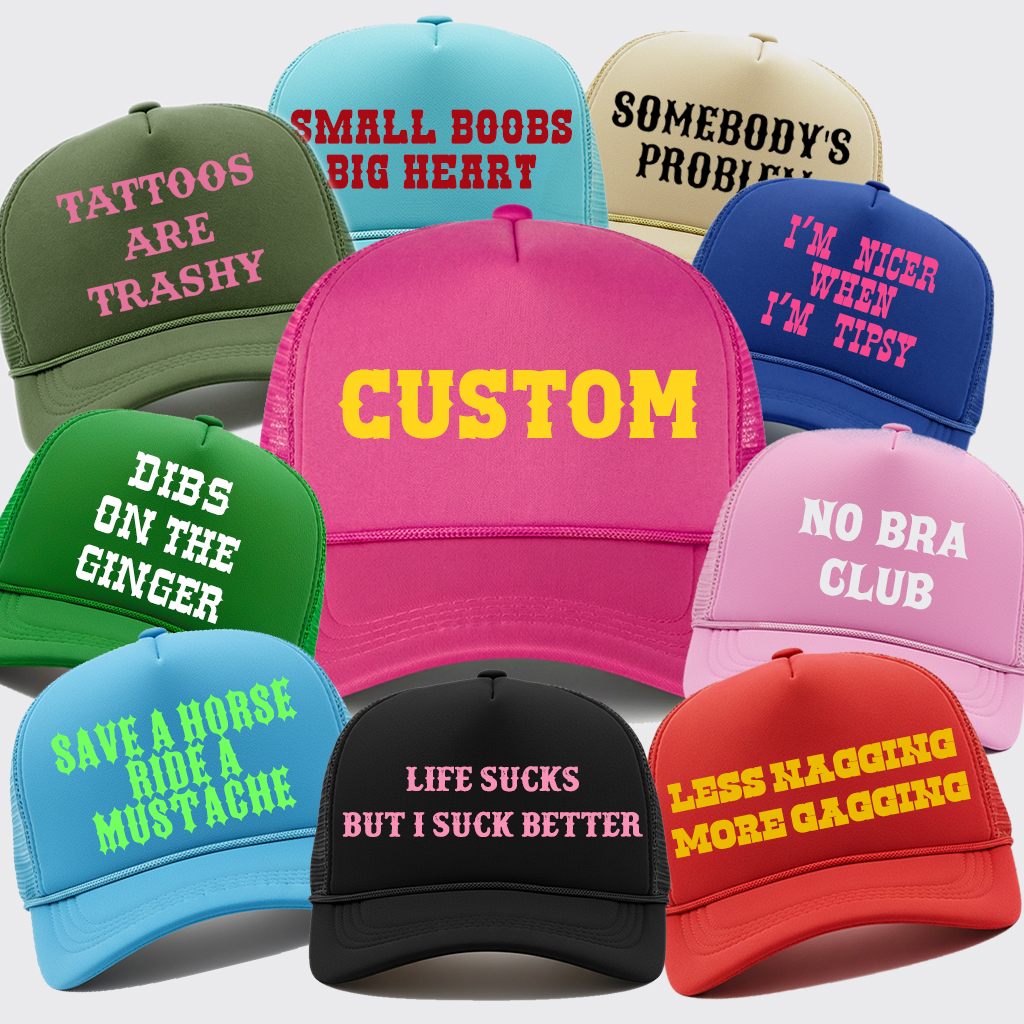 Custom Text Solid Color Trucker Hat