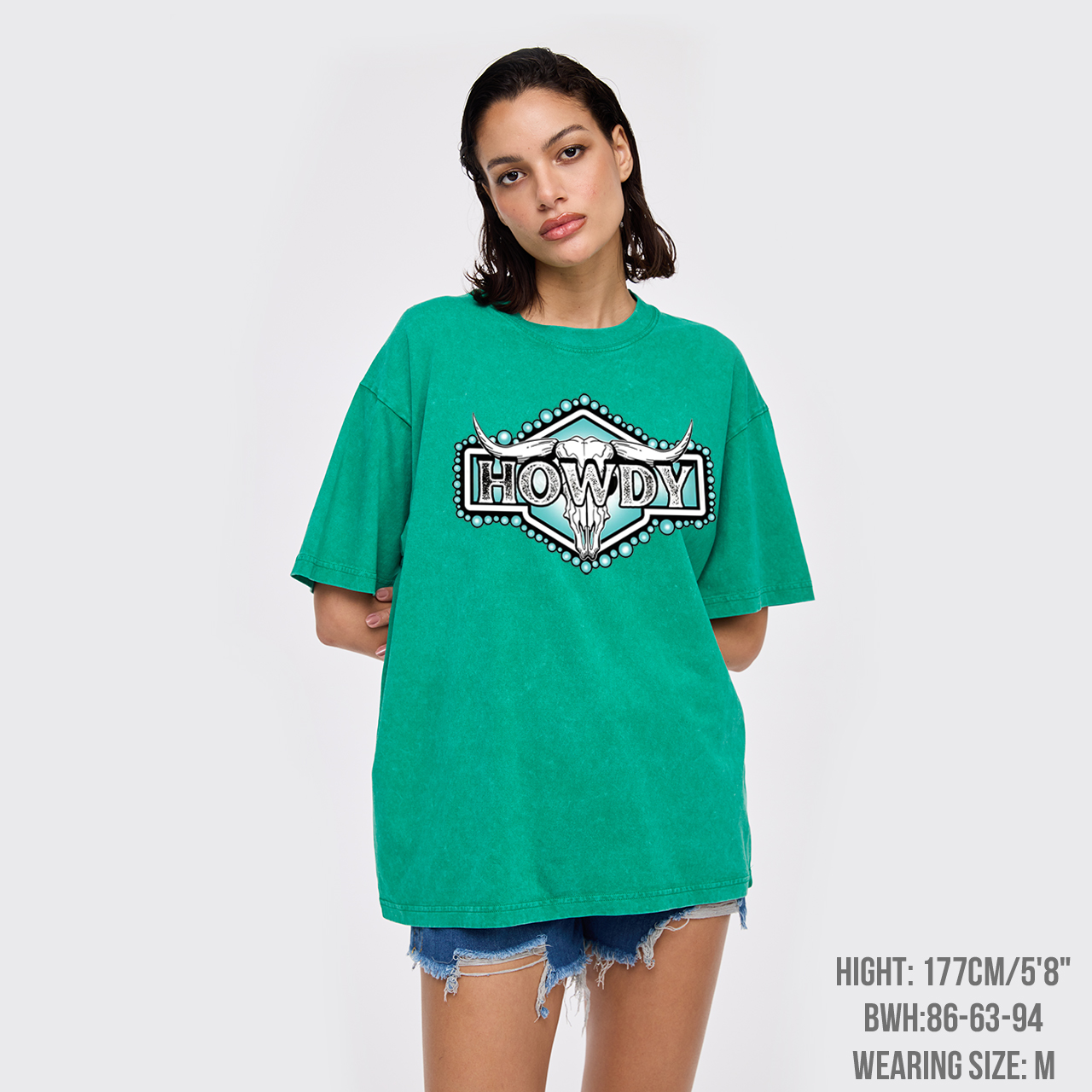 Howdy Western Skull Garment-dye Tees