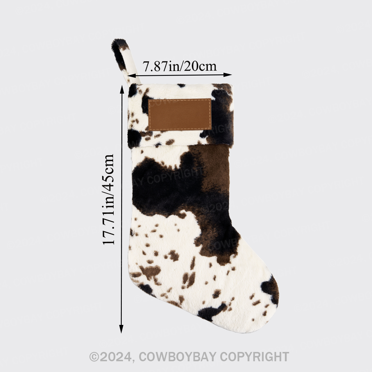 Personalized Cowhide Slices Cow Print Plush Christmas Socks