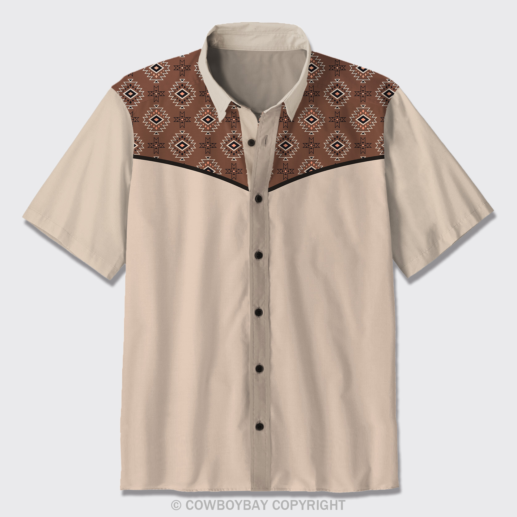 Aztec Pattern Design Button Up Shirts_9