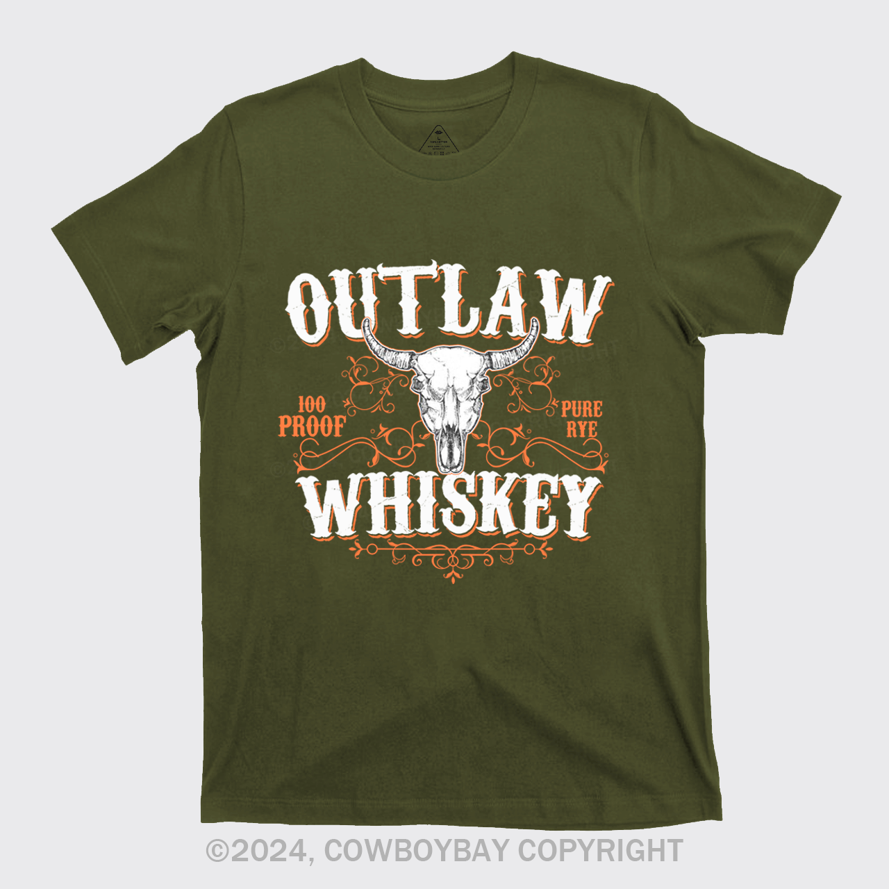 Outlaw Whiskey 100 Proof Pure Rye T-Shirts