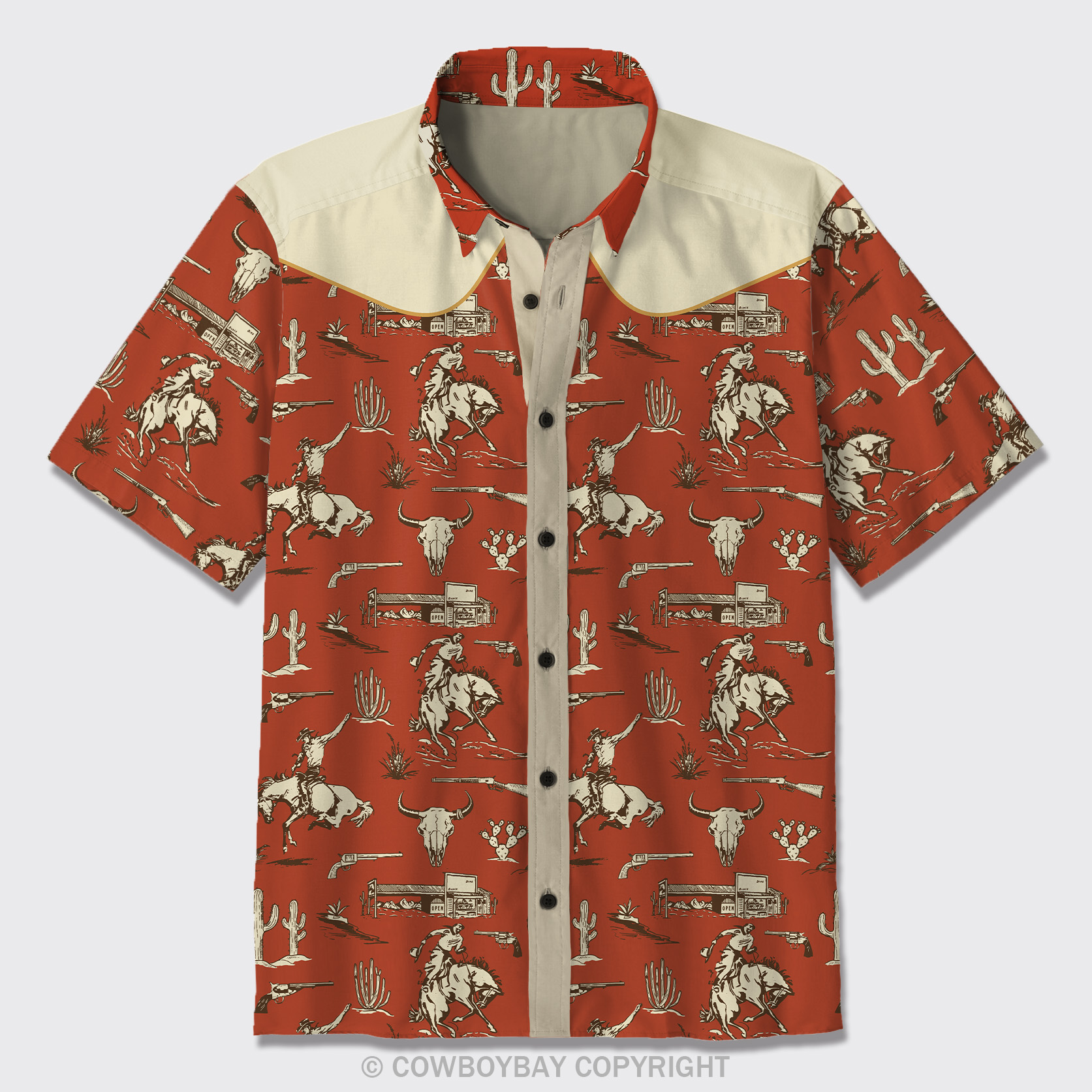 Cactus Cowboy Hat Button Up Shirts