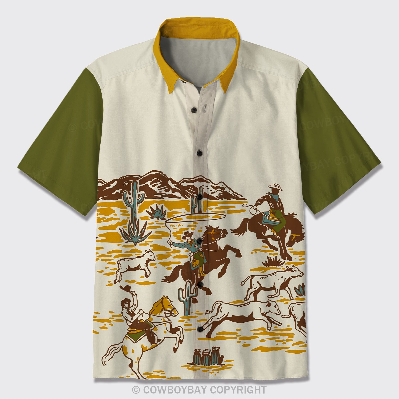 Cowboys Drive Cattle Button Up Shirts_2