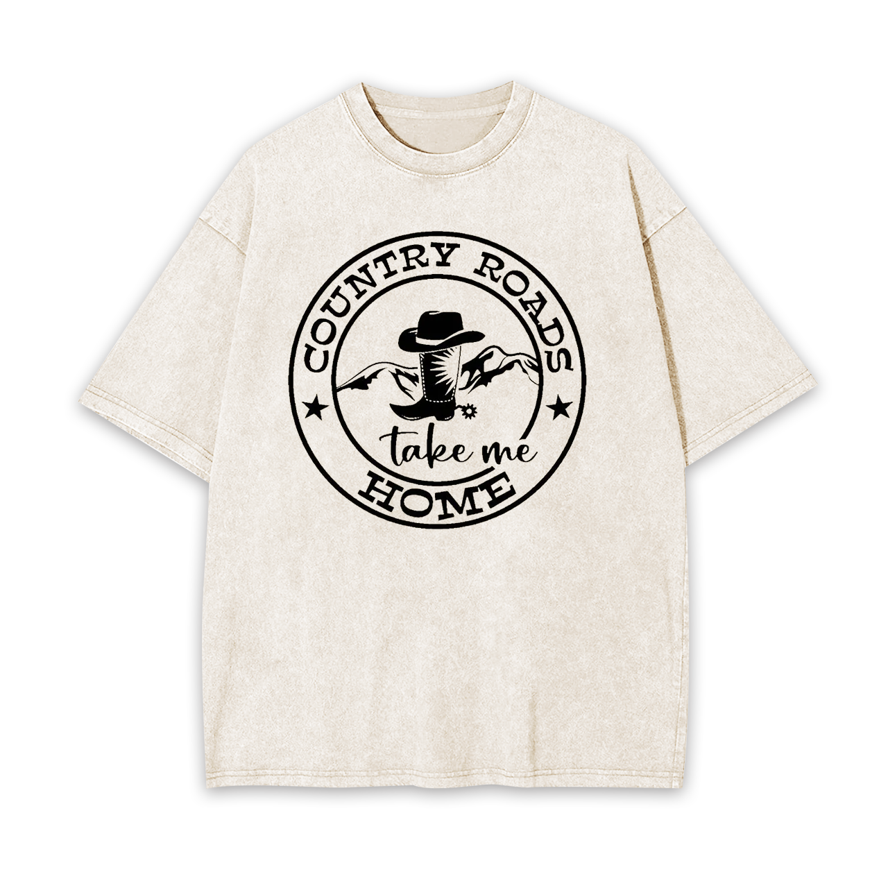 Country Roads Take Me Home Cowboy Garment-dye Tees