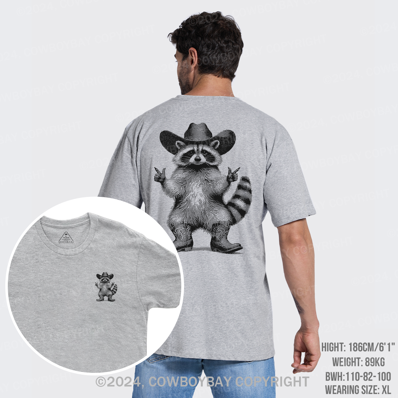 Cowboy Raccoon Vintage Style T-Shirts