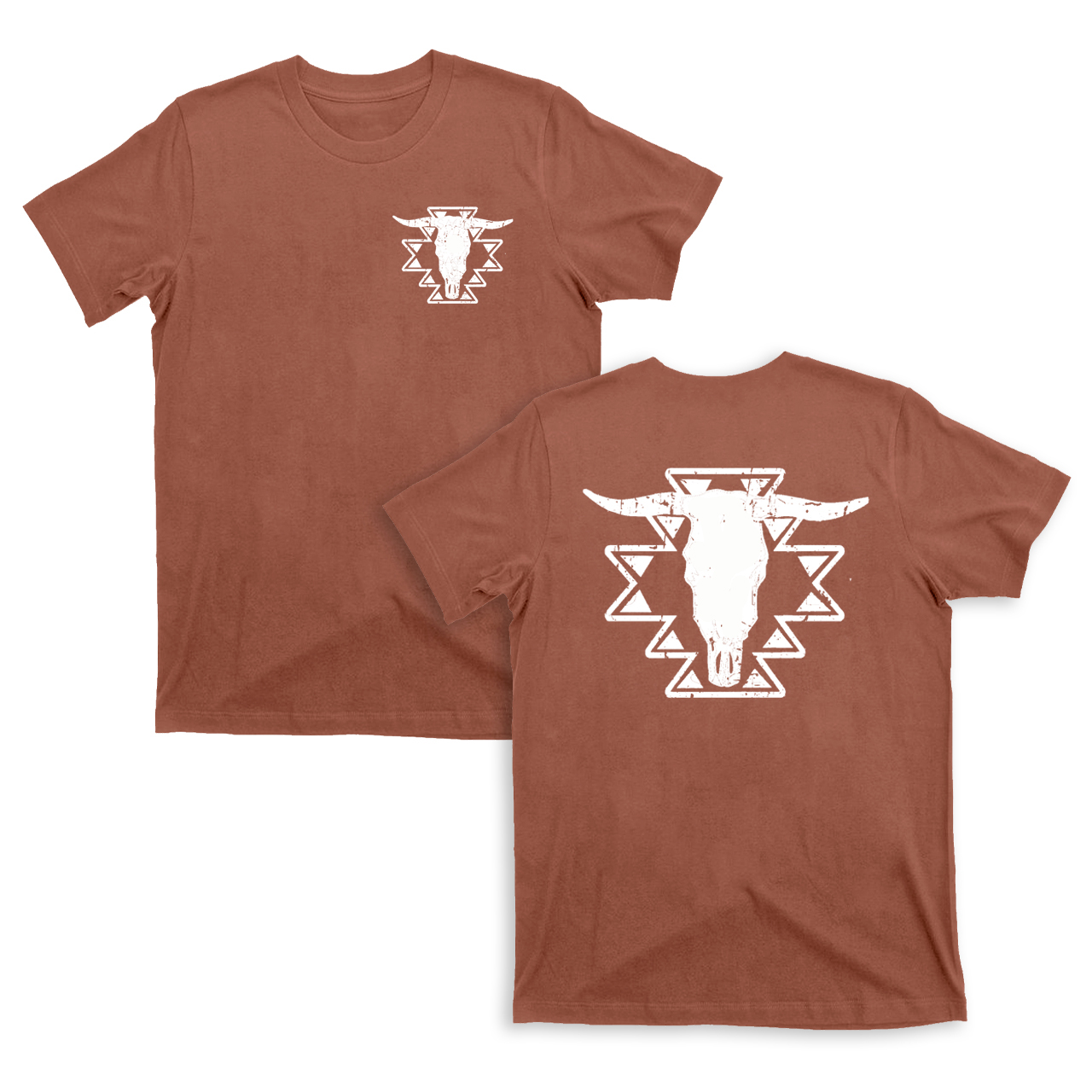 Aztec Cow Skull Lightening Longhorn T-Shirts