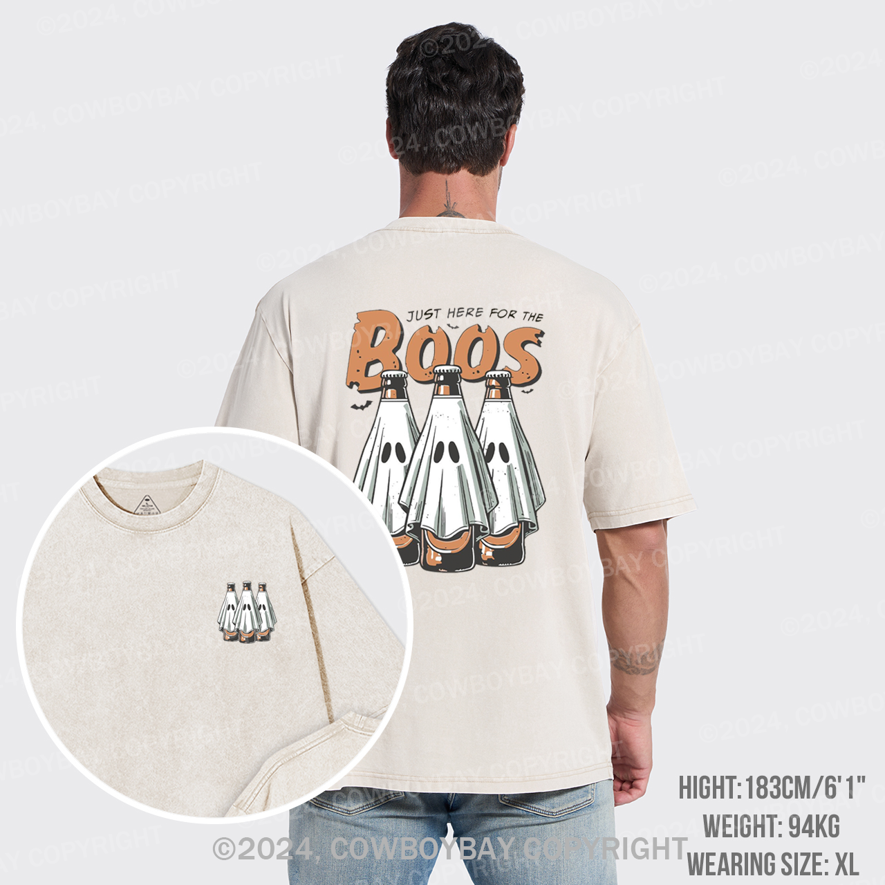 Halloween Just Here For The Boos Garment-dye Tees