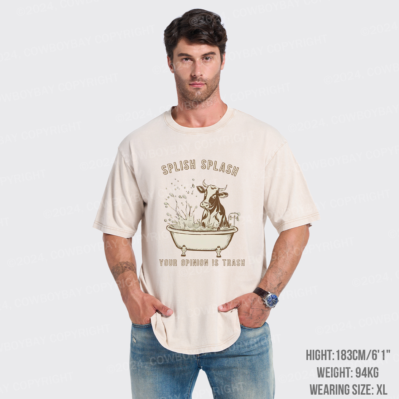 Vintage Splish Splash Your Opinion Is Trash Garment-dye Tees