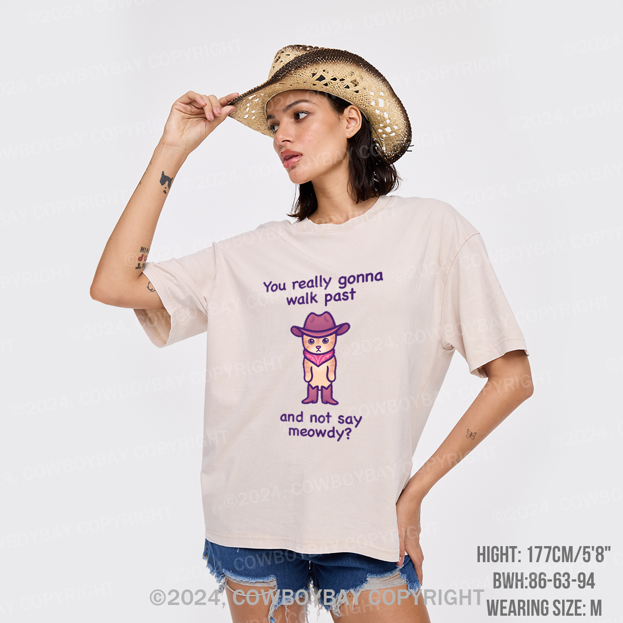 You Really Gonna Walk Past And Not Say Meowdy Garment-dye Tees