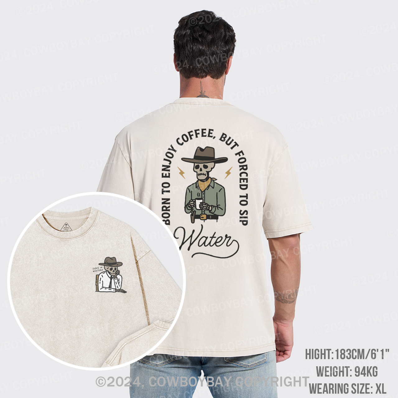 Vintage Sad Office Cowboy Garment-dye Tees