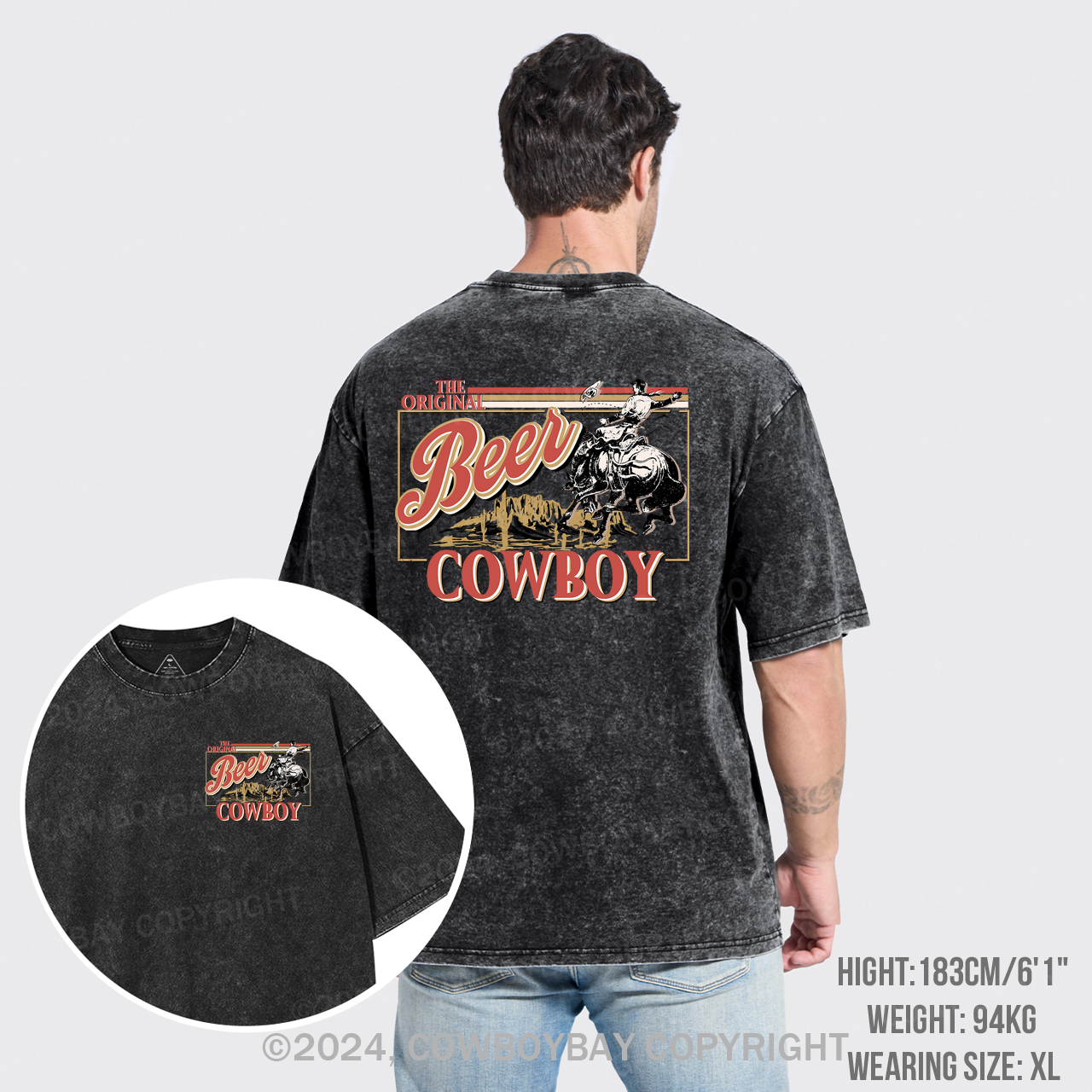 The Original Cowboy Men's Beer Garment-dye Tees