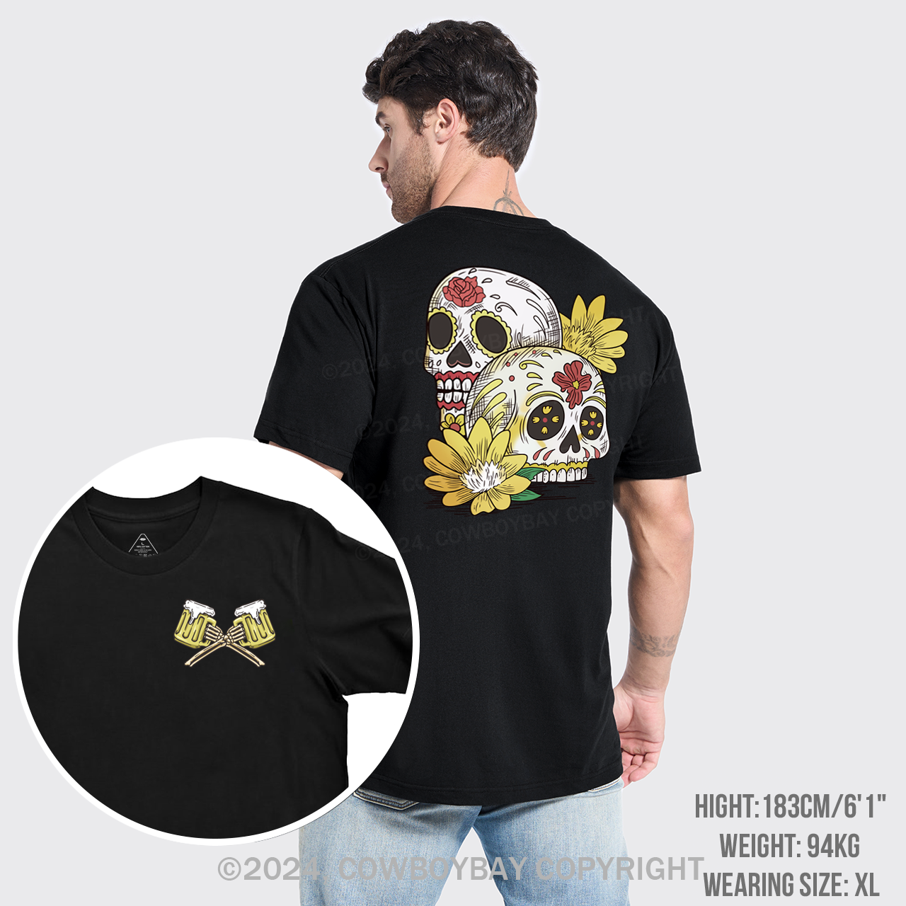 Beer Skull Montage T-Shirts