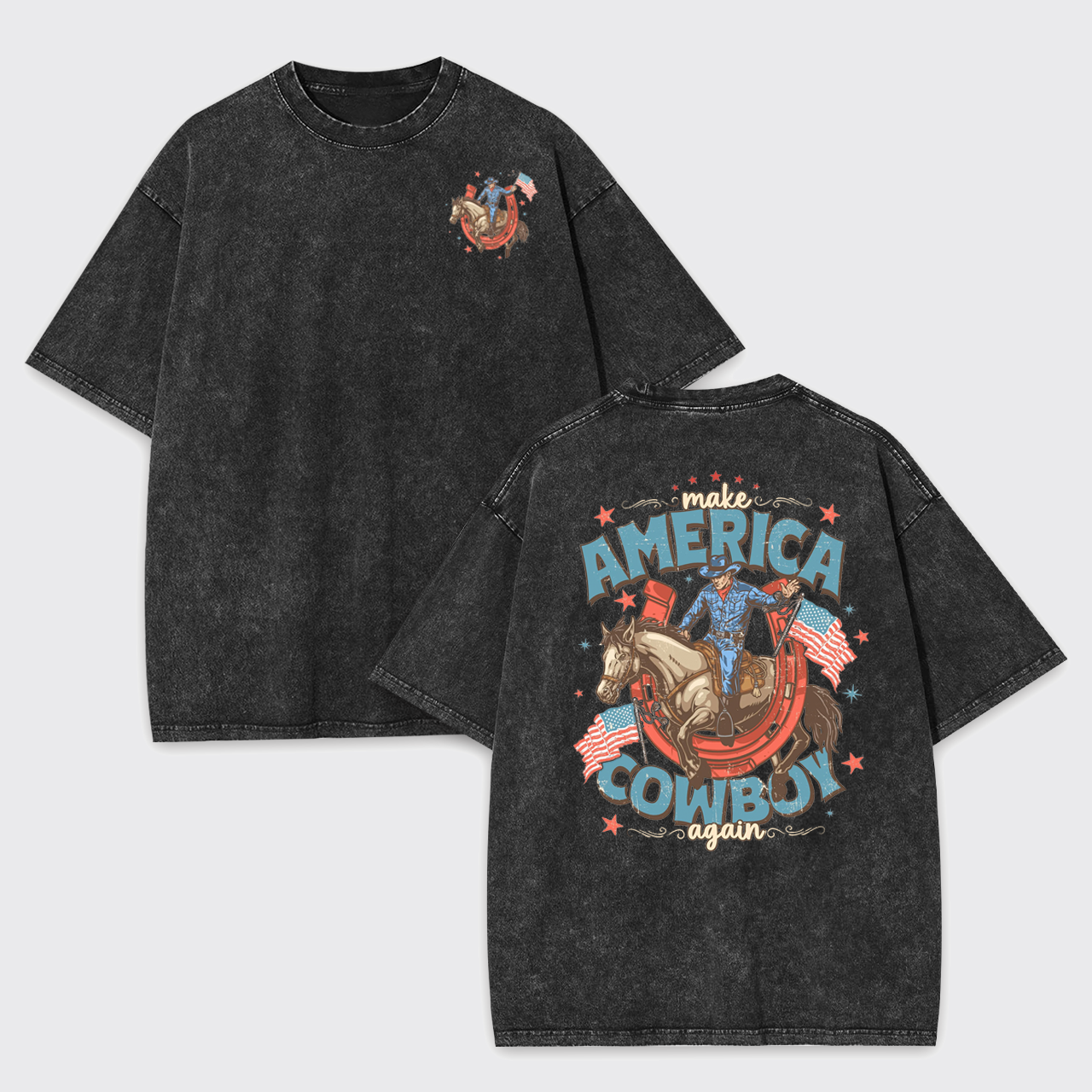 July 4th-Make America Cowboy Again Garment-dye Tees