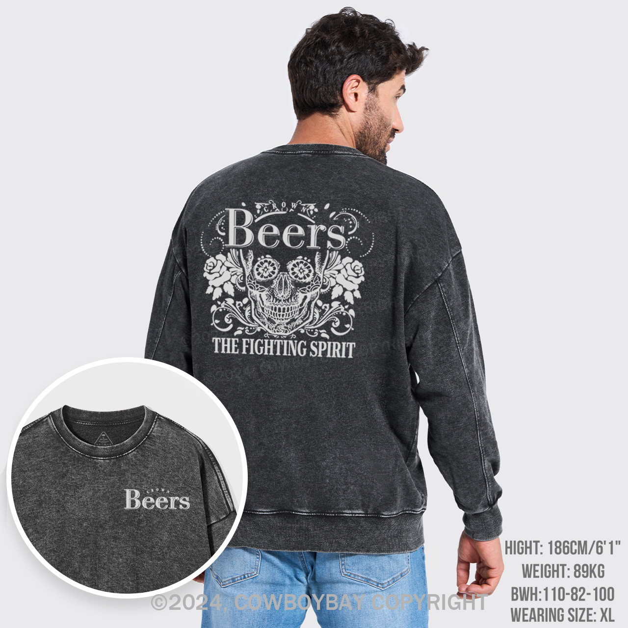 Beer Fighting Spirit Washed Sweatshirts