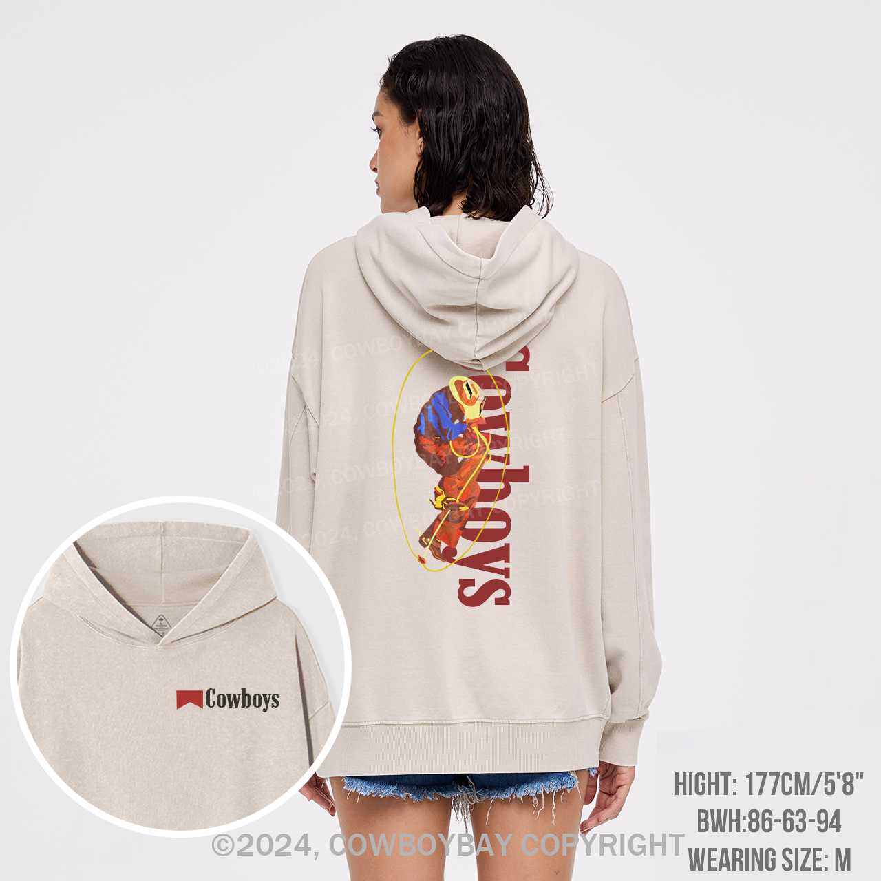 Vintage 1990s Dancing Cowboy Garment-Dye Hoodies