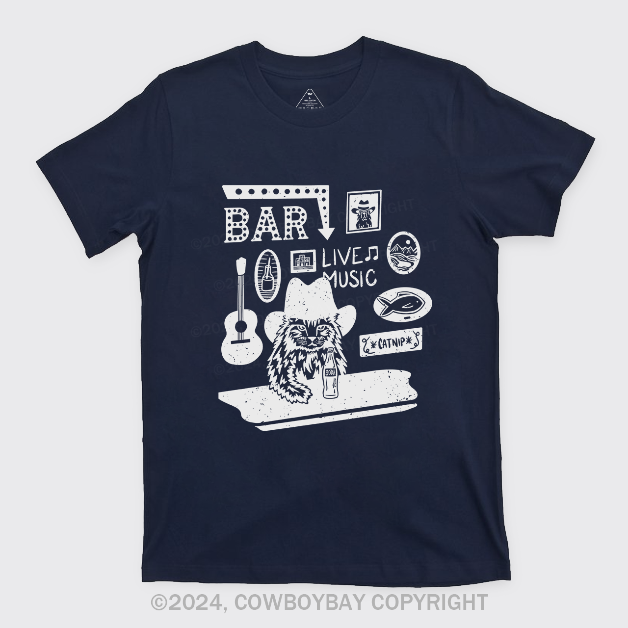 Cat with A Cowboy Hat In A Country Bar T-Shirts