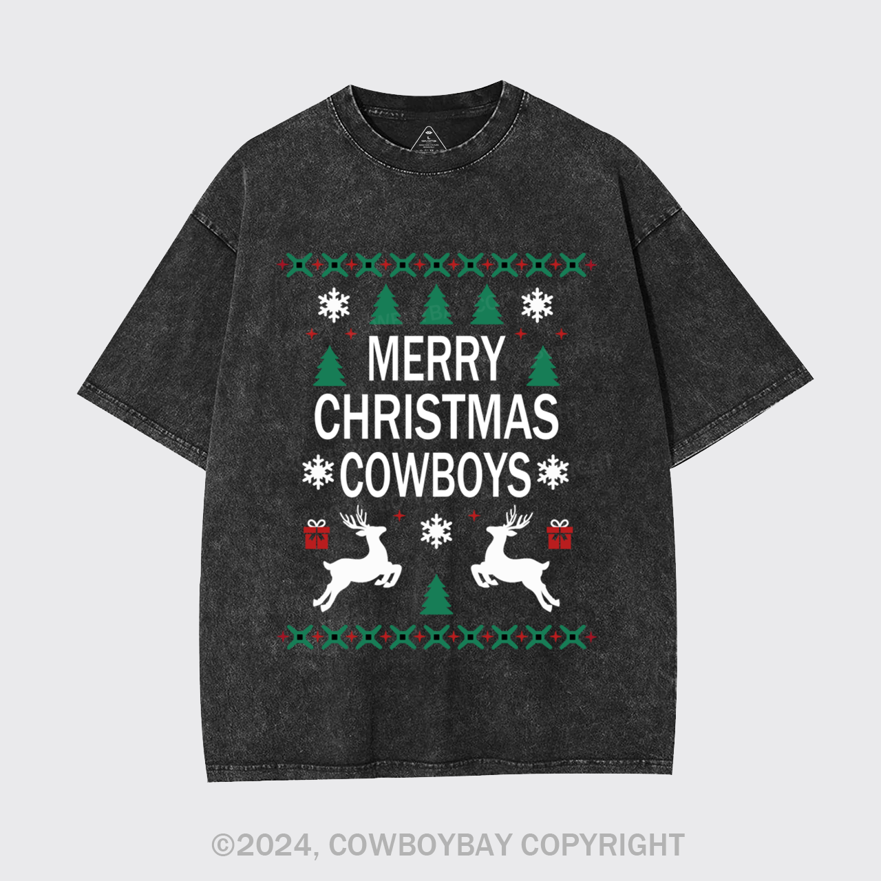 Merry Christmas Cowboys Garment-dye Tees