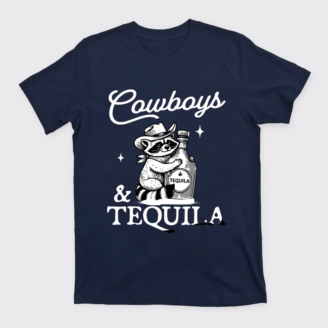 Funny Raccoon-Cowboys & Tequila T-Shirts