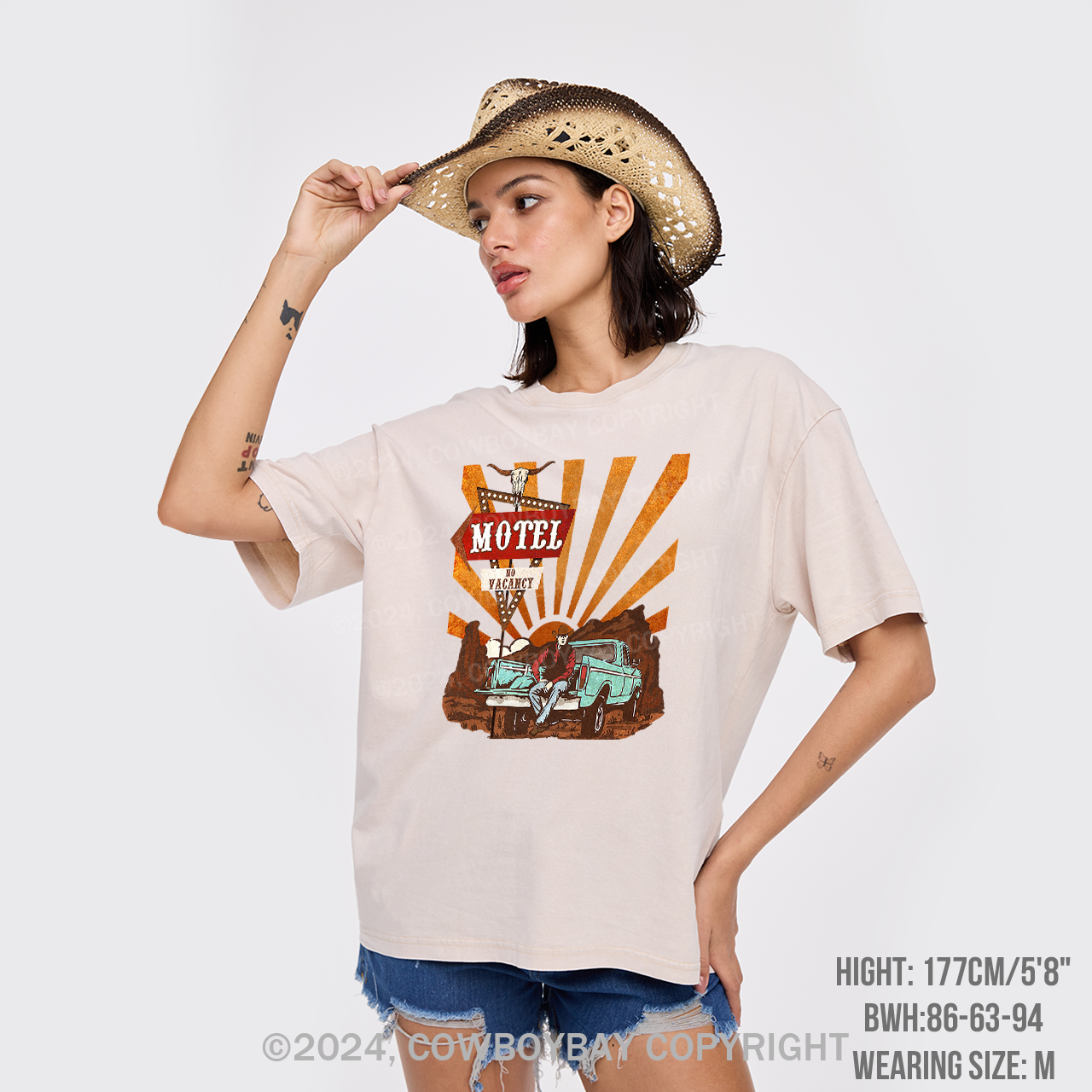 Cowboy Motel Desert Truck Garment-dye Tees