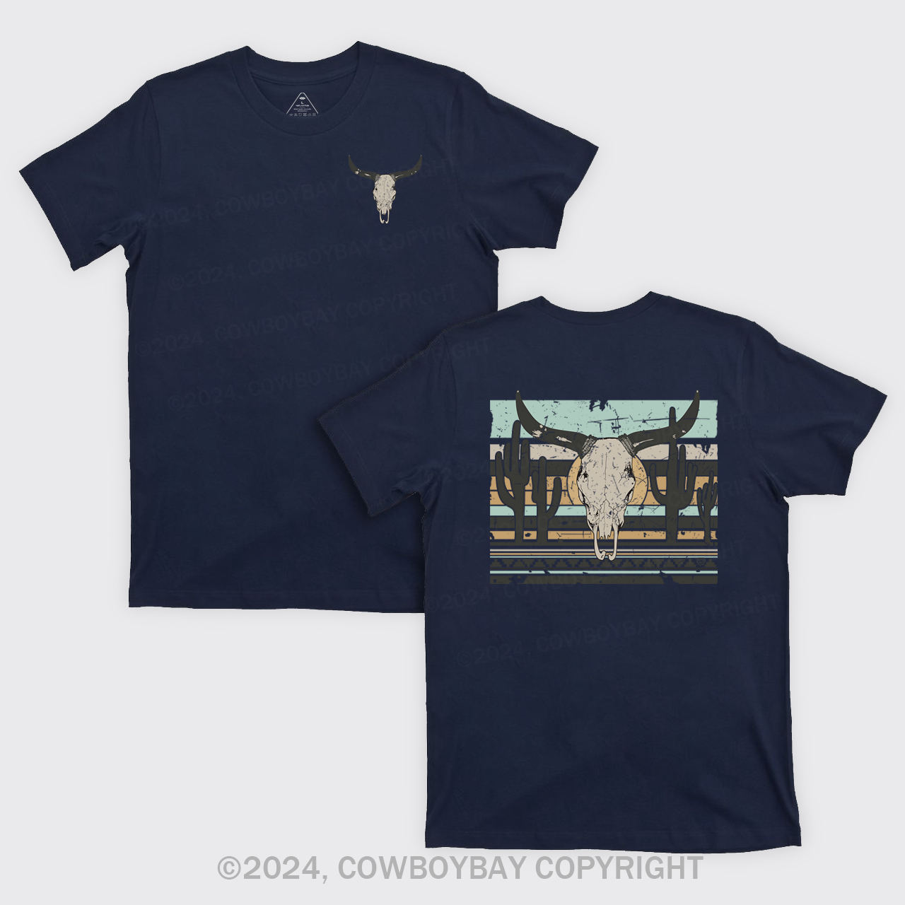 Rock Roll Steer Skull T-Shirts