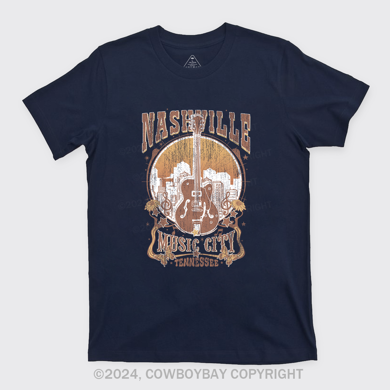 Nashville Music City Vintage Guitar T-Shirt