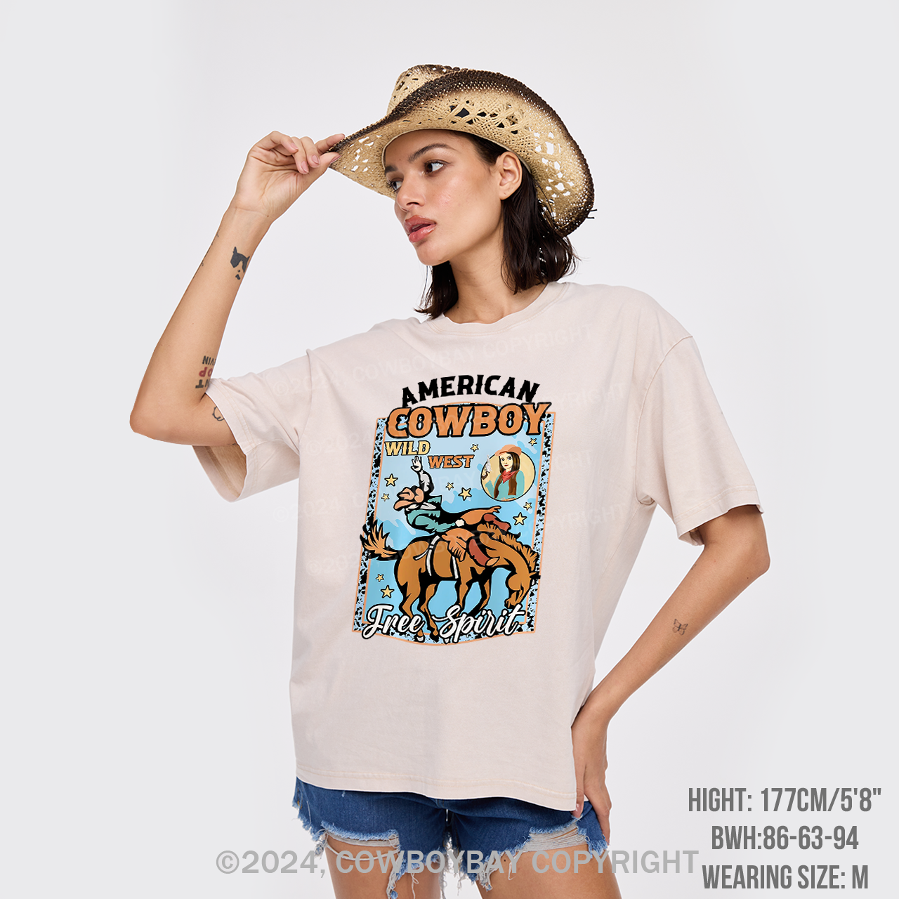 American Cowboy Wild West Garment-dye Tees