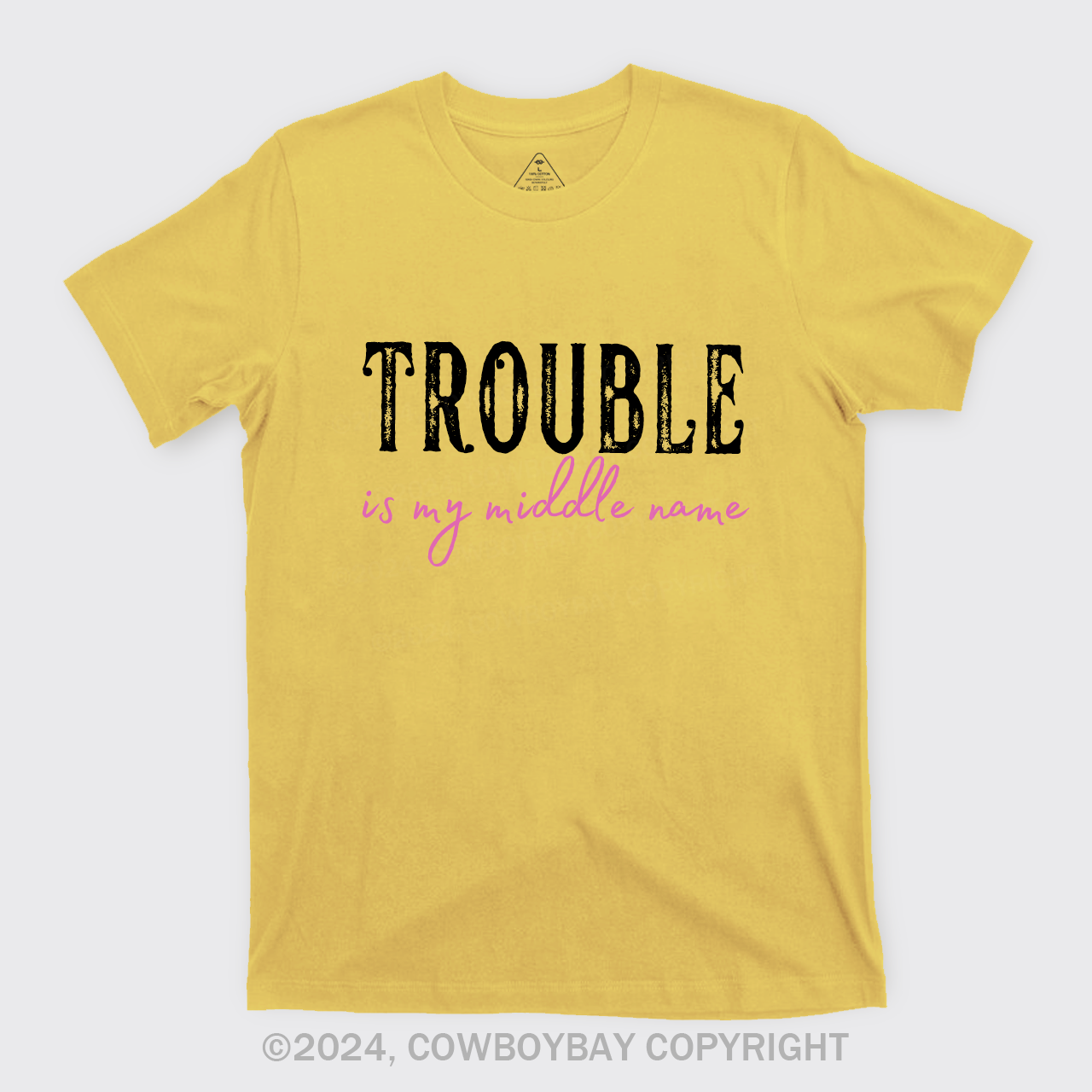 Trouble Follows Me Couples T-Shirts