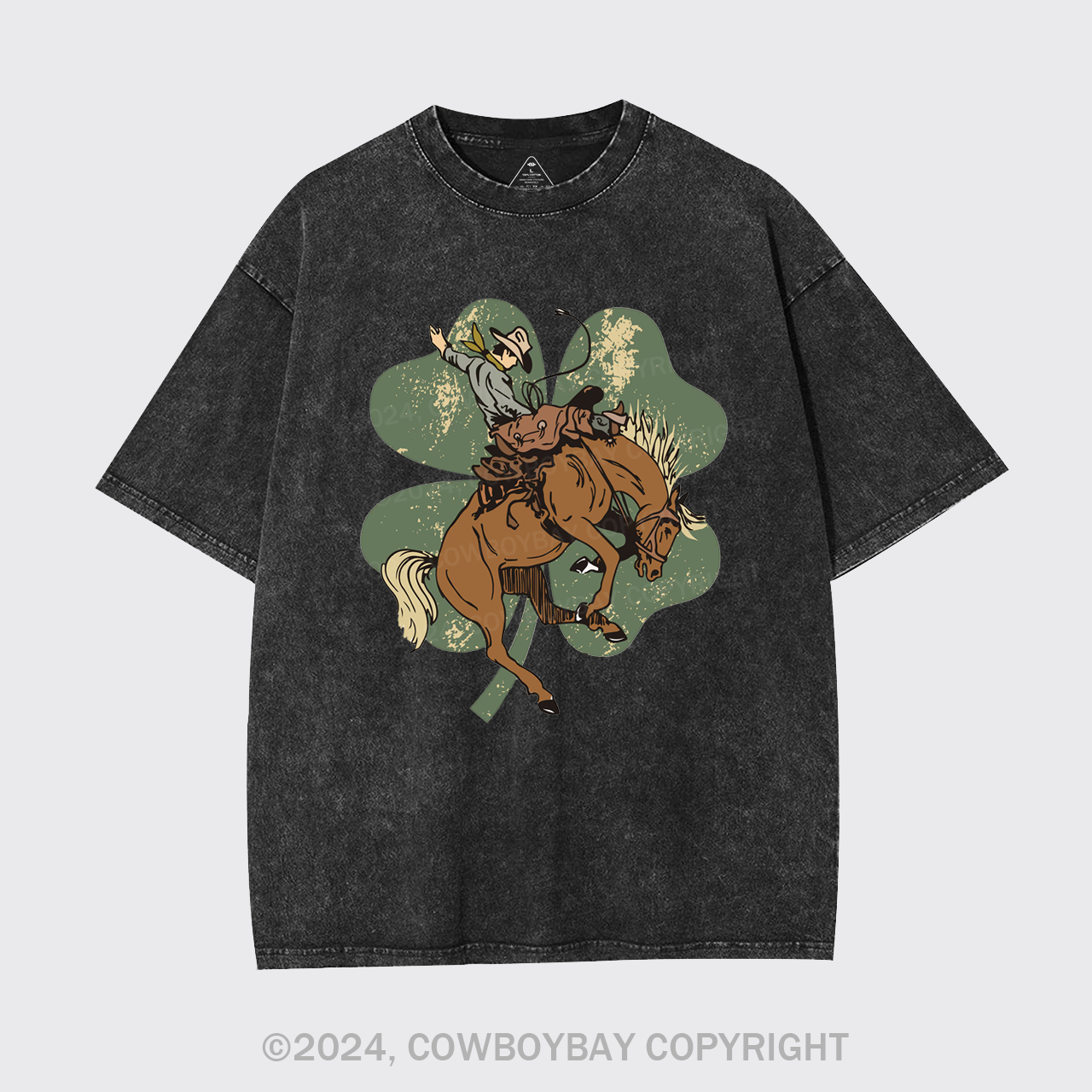Lucky Bronc Horse Garment-dye Tees
