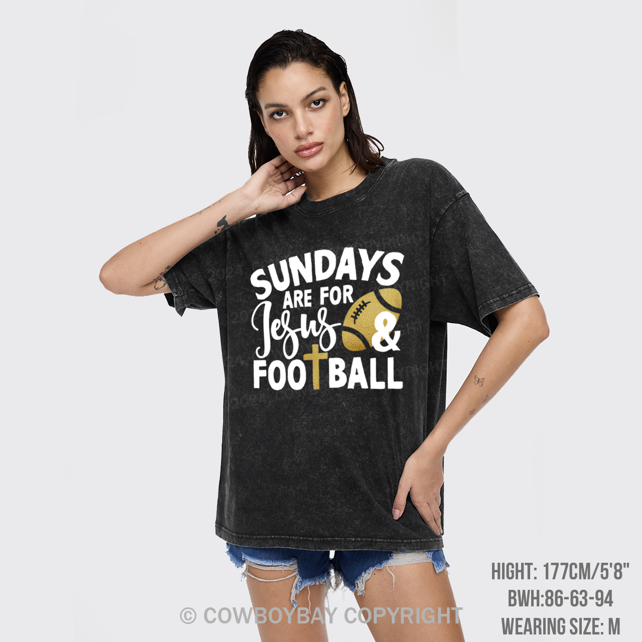 Sundays Are For Jesus & Football Garment-dye Tees