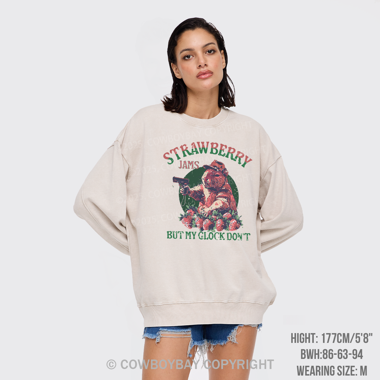 Strawberry Jams But My Glock Don't Washed Sweatshirts