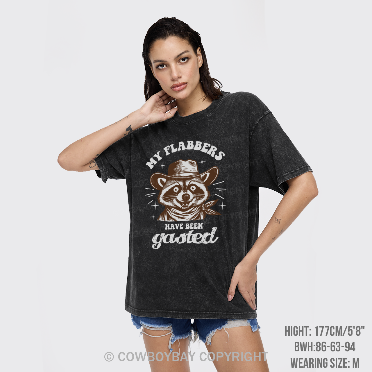 Flabbergasted Cowboy Raccoon Garment-dye Tees