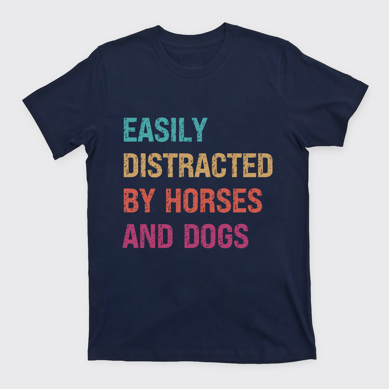Personalized Easily Distracted by Horses And Dogs T-Shirts