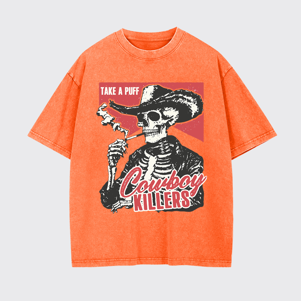 Smoking Skeleton Garment-dye Tees