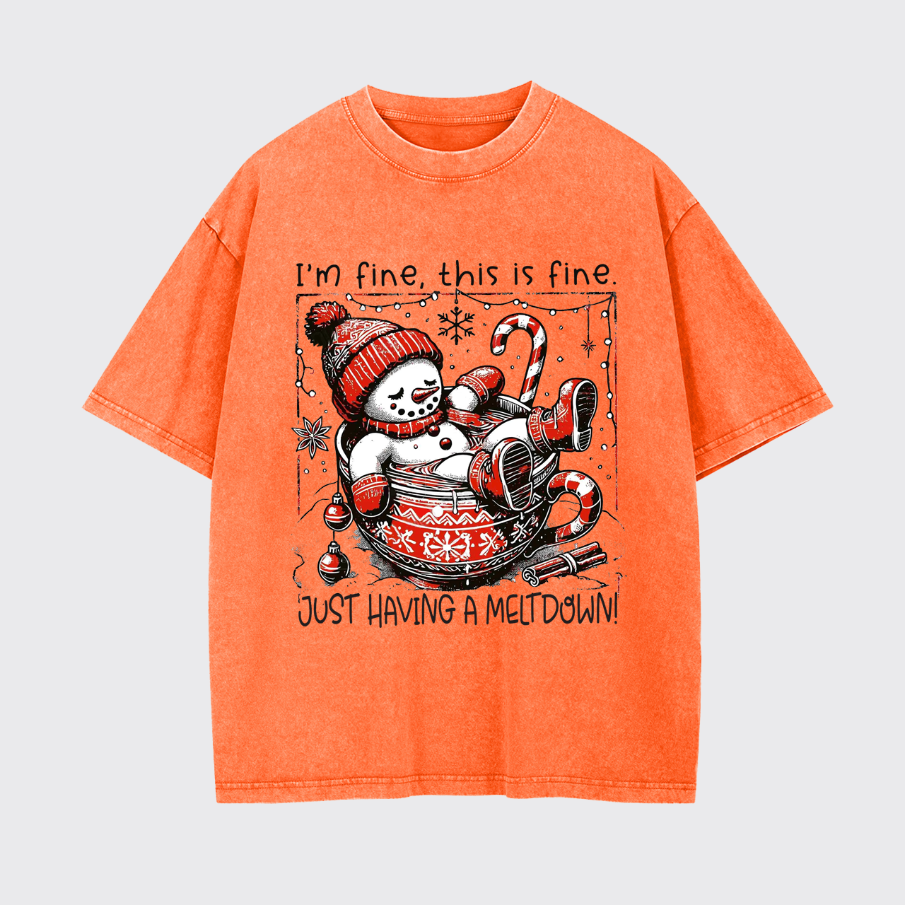 Funny Snowman Christmas Garment-dye Tees