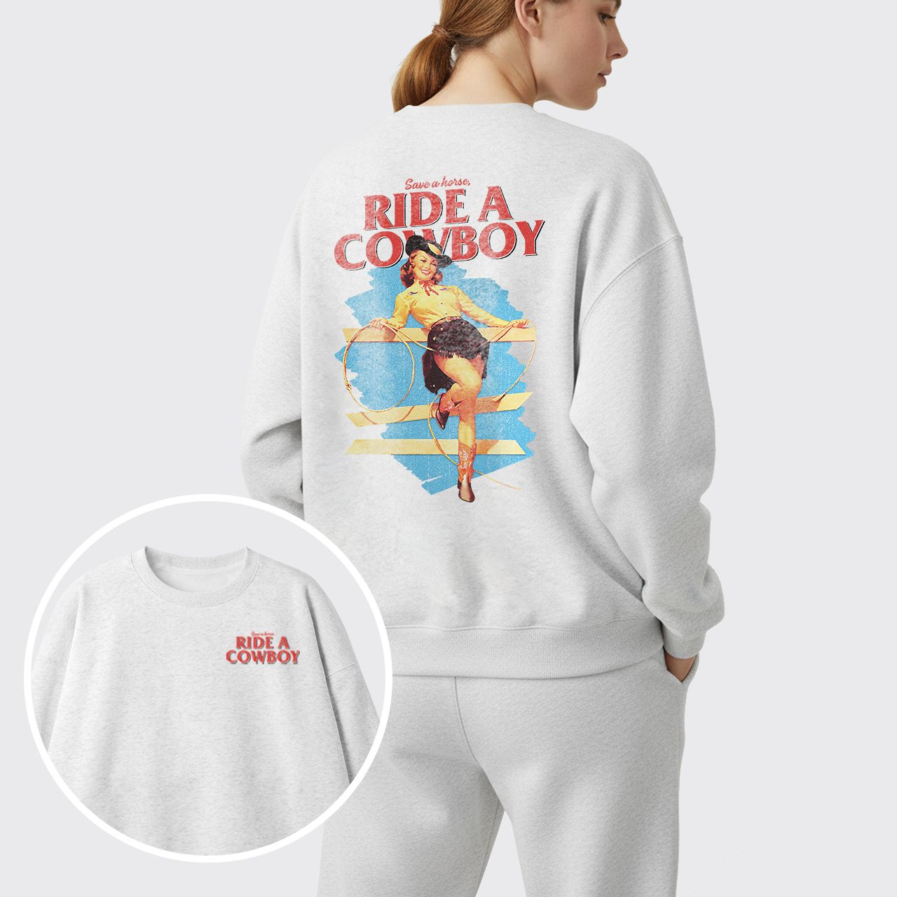 Fleece Save A Horse Ride A Cowboy Sweatshirt Set