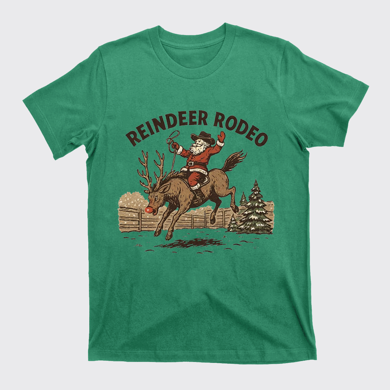 Reindeer Rodeo Santa Cowboy Christmas T-Shirts