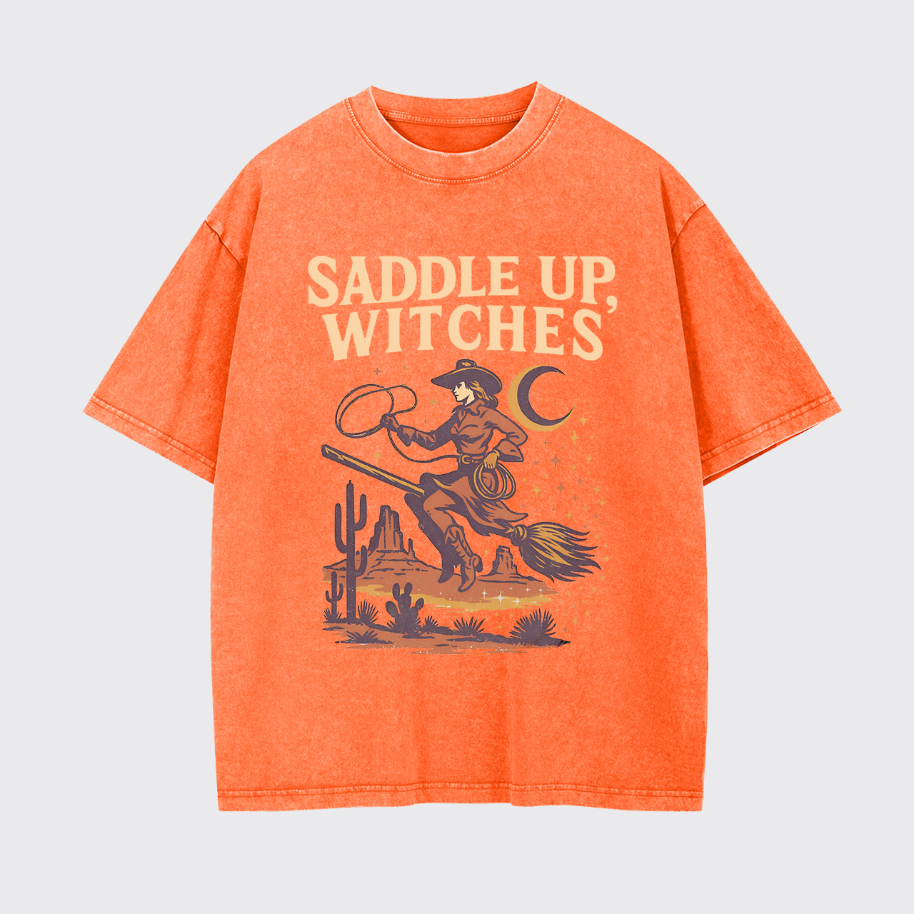 Western Witch Cowgirl Ghost Garment-dye Tees
