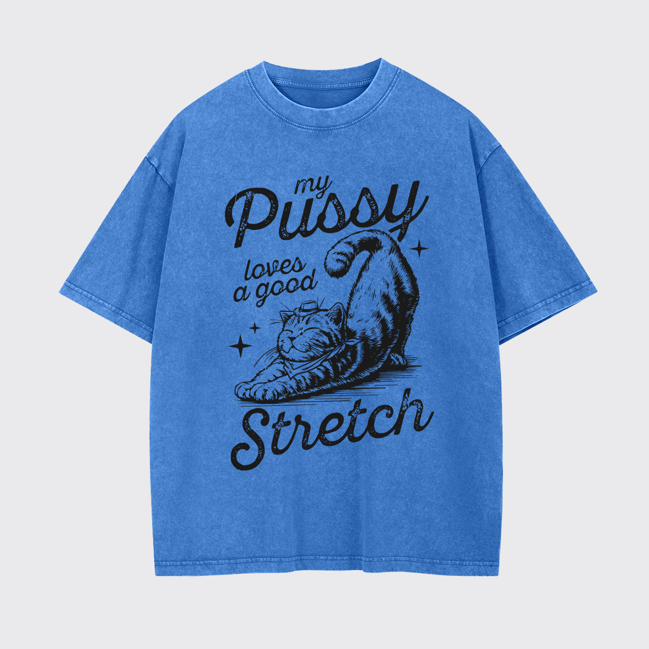 Loves a Good Stretch Cat Garment-dye Tees