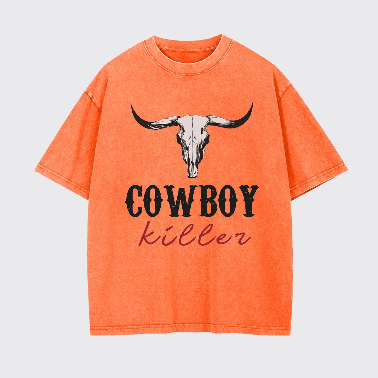 Boho Bull Skull Cowboy Killer Garment-dye Tees