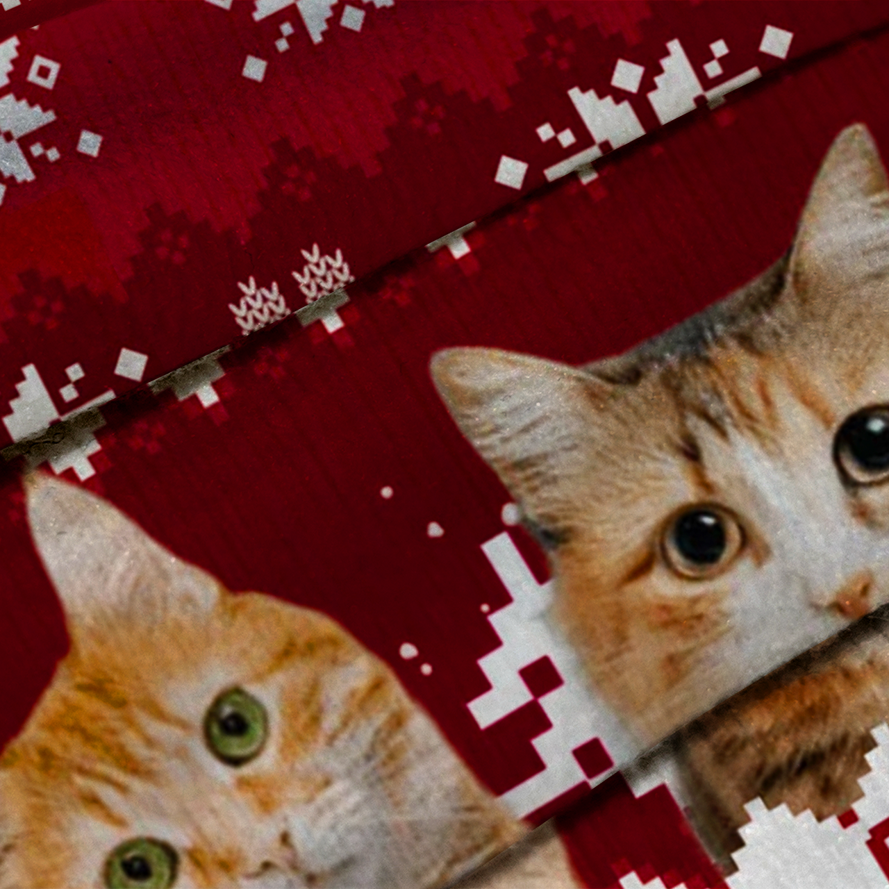 Personalized Custom Photo Meowy Catmas Ugly Knit Sweatshirt