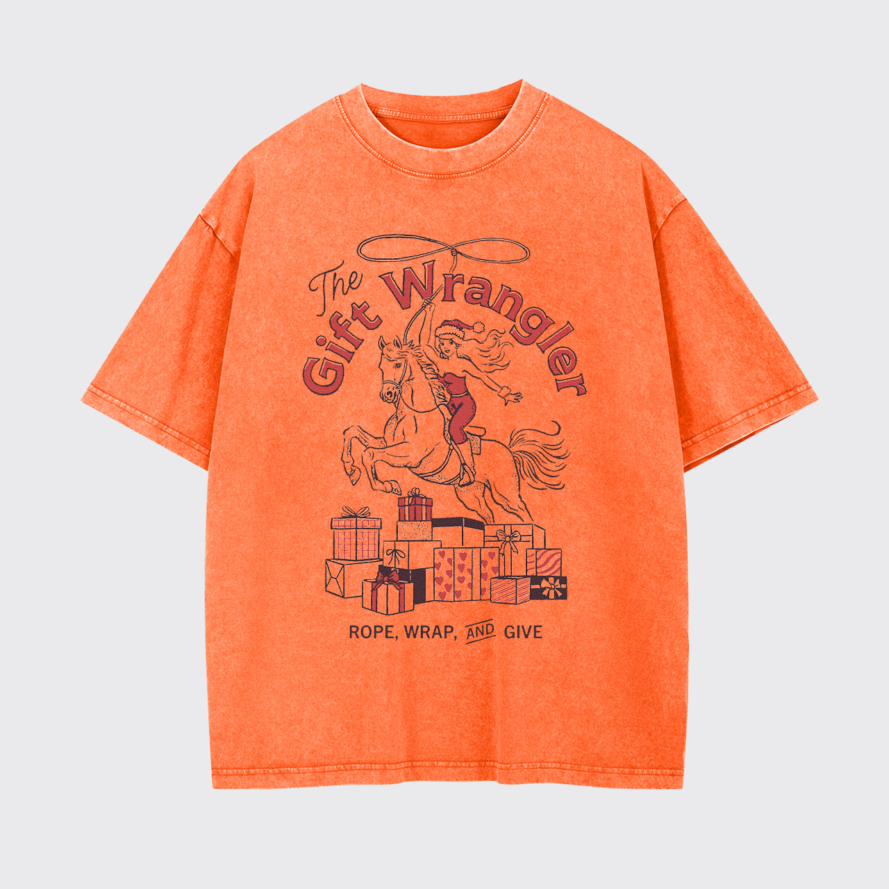 Retro Christmas Cowgirl Gift Garment-dye Tees