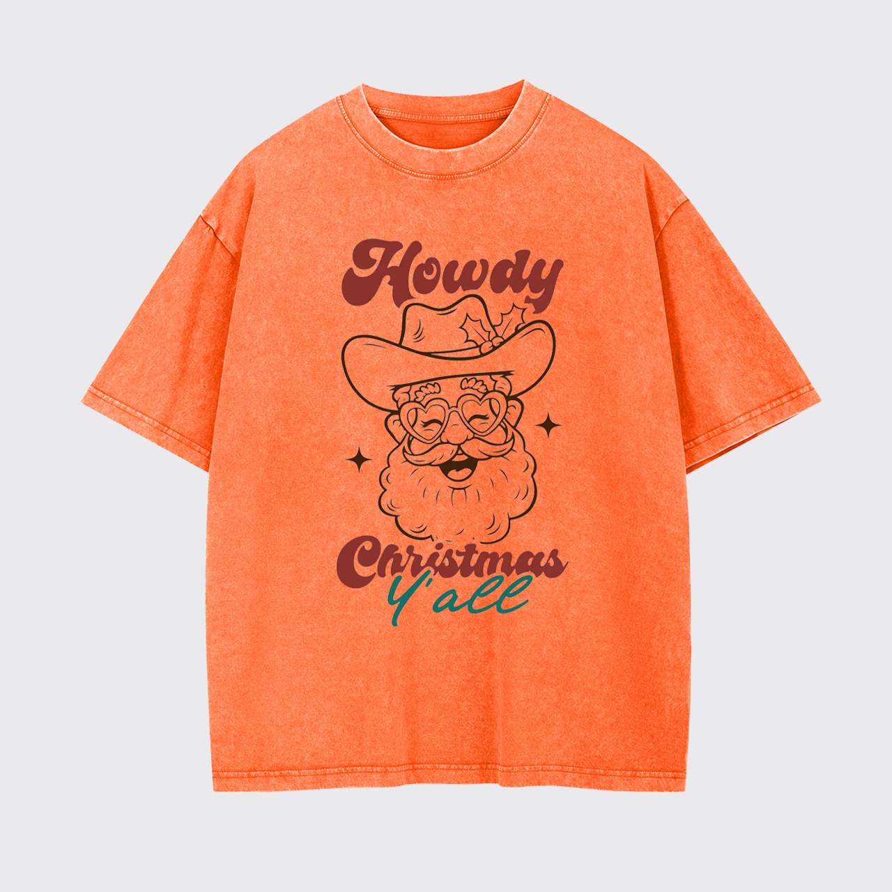Howdy Christmas Cowboy Santa Garment-dye Tees