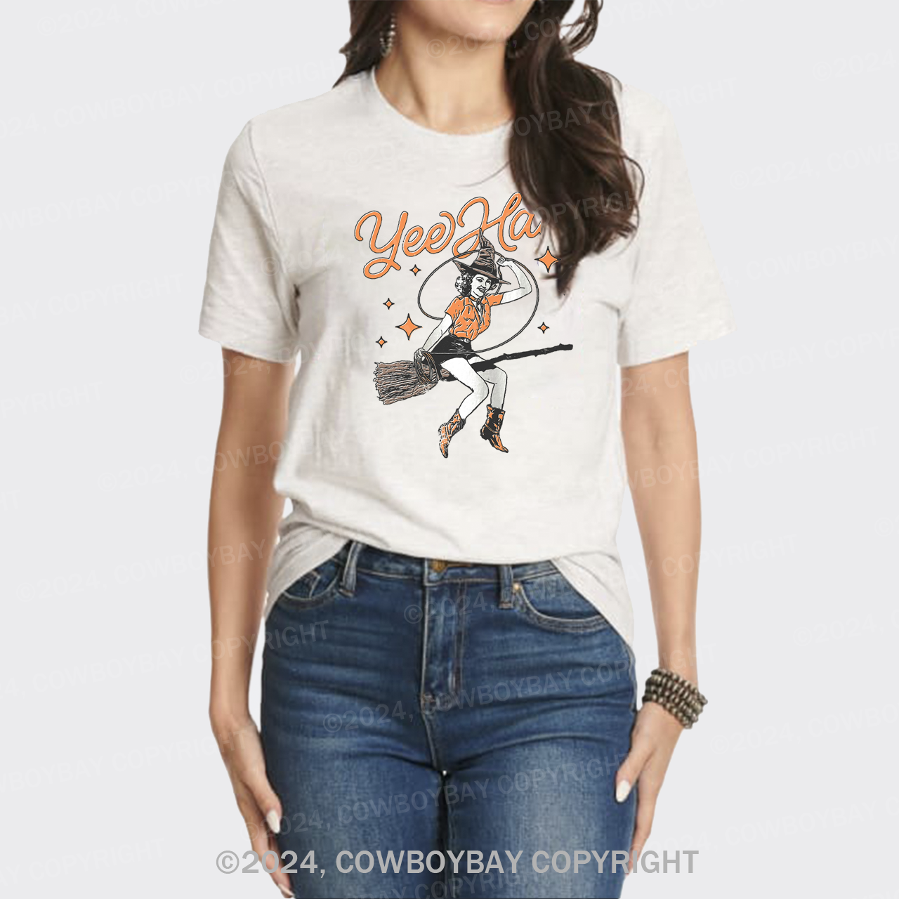 Yee Haw Vintage Halloween Cowgirl Witch T-Shirts
